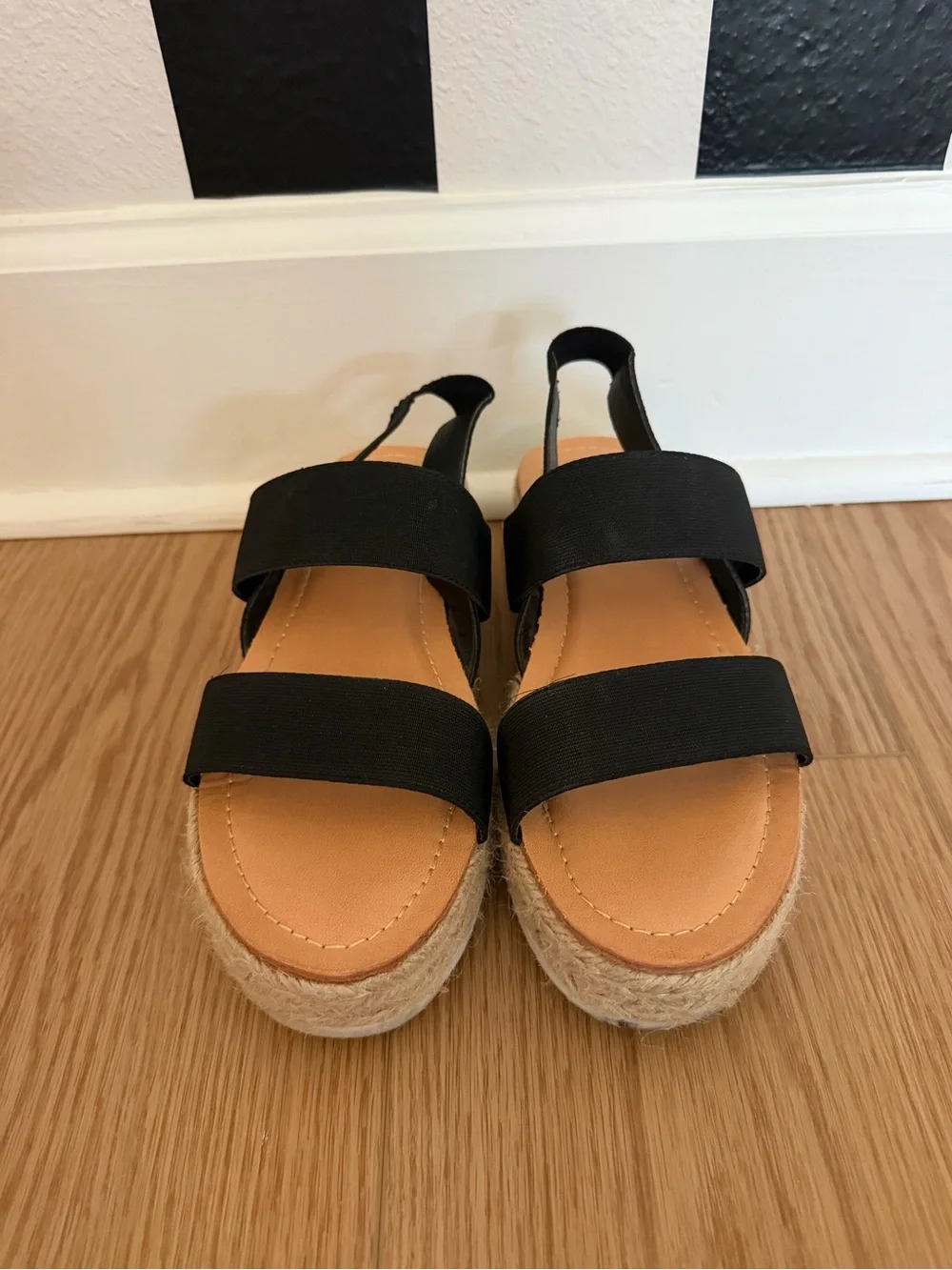 Madden Girl Black Espadrille Platform Sandals